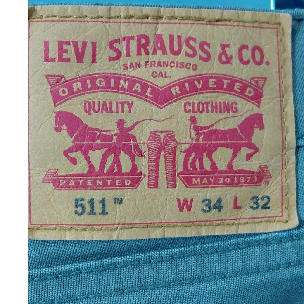 Levi's 511 Gray Straight Leg Slim Fit Jeans Men Size W34 L32